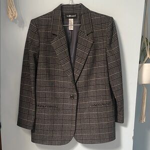 Gray Plaid Sag Harbor Women's Blazer Jacket | 14